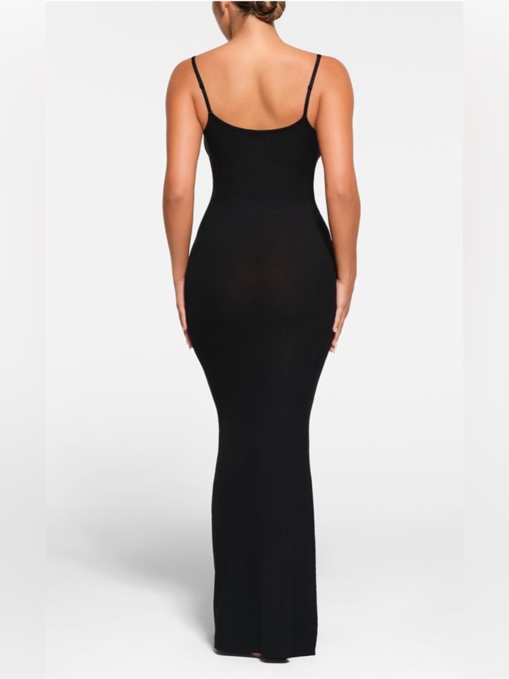 Skims Soft Lounge Slip Dress Ribbed In Onyx , MP - Picture 3 of 12